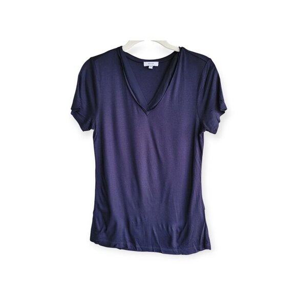 Reiss Black Viscose V-Neck T-Shirt XS EUC - Picture 10 of 10